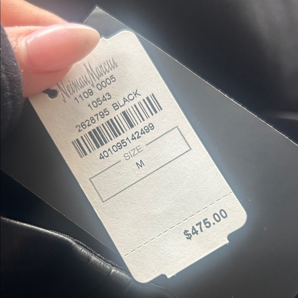 Neiman Marcus Black Leather Pencil Skirt M - Picture 3 of 7